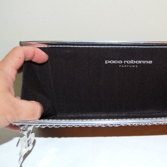 PACO RABANNE Parfums  Black faux leather Metallic CLUTCH - Picture 3 of 6